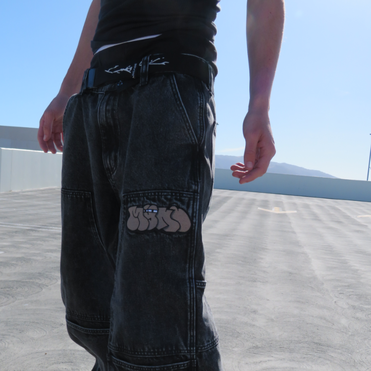 PREORDER Mynd Eyes Baggy Denim Double Knee Pants