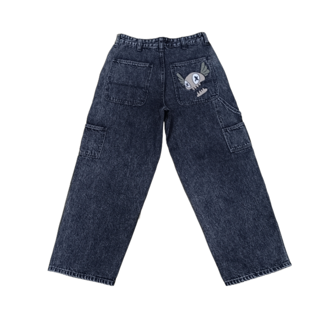 Mynd Eyes Baggy Denim Double Knee Pants – Myndskape Mynd Eyes Baggy Denim Double Knee Pants – Myndskape